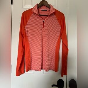 Cutter & Buck Orange & White Quarter Zip Size Medium